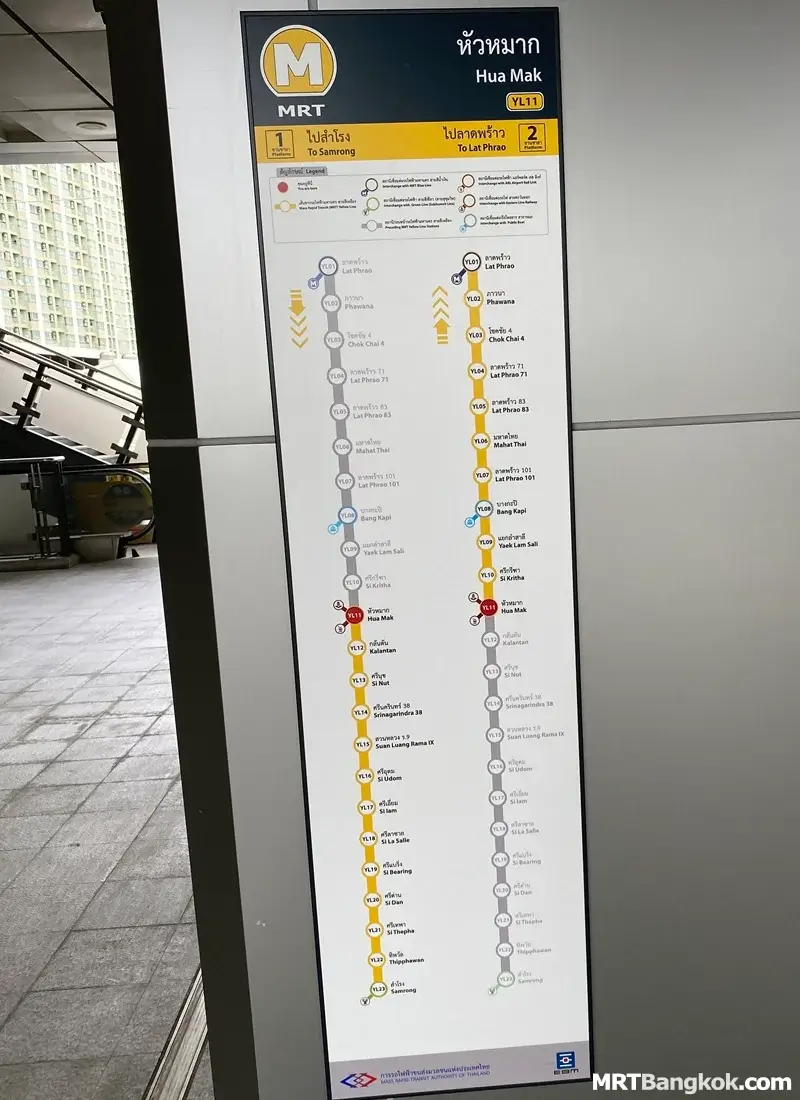 Bangkok MRT Yellow Line station platforms