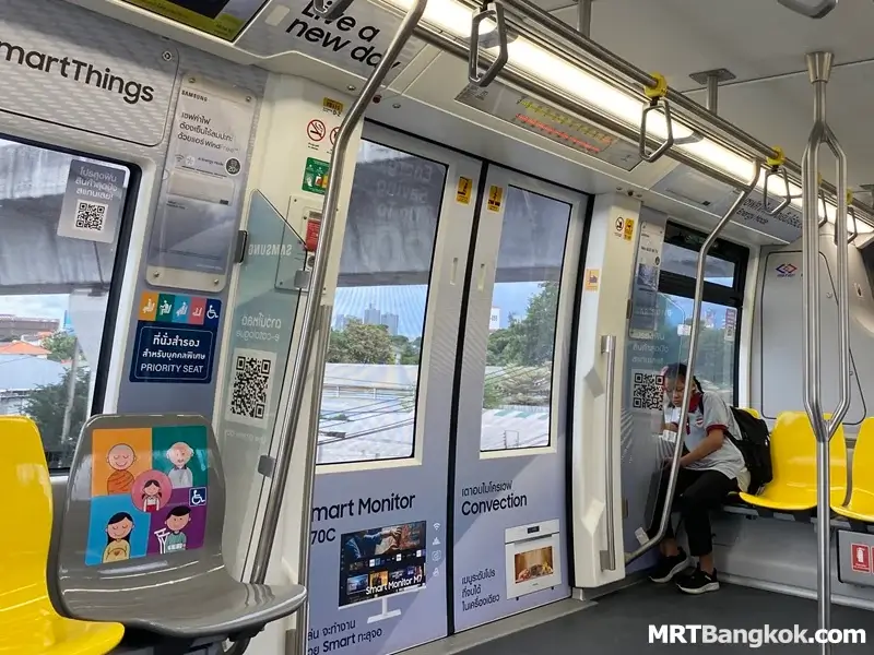 Inside Bangkok MRT Yellow Line Skytrain